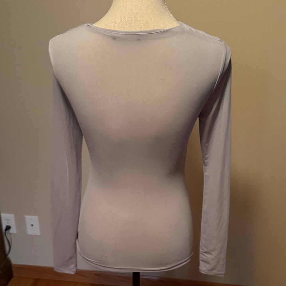Zara light purple Long Sleeve Gathered Top - Picture 2 of 4